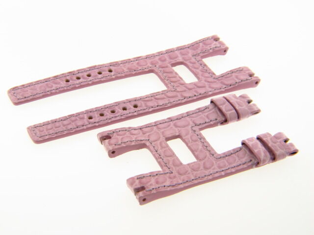 Roger Dubuis 11mm/S Short Pink Leather Watch Band Strap