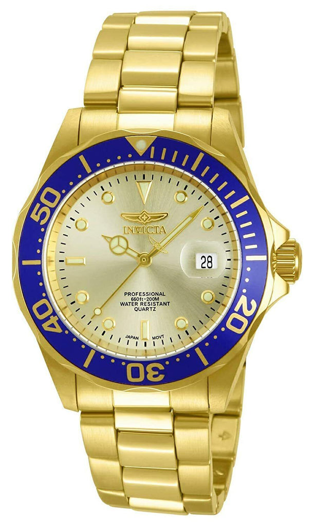 Invicta 14124 Pro Diver Gold Dial Gold Tone Stainless Steel Men's Watch