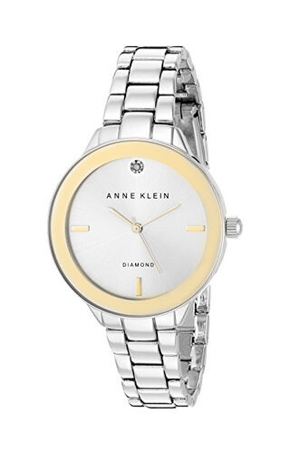 Anne Klein Women's Gold & Silver Dial Metal Bracelet Quartz Watch AK/2305SVTT