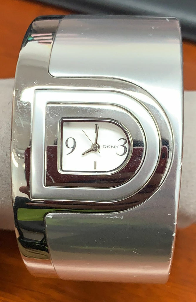 DKNY All Silver Tone Cuff Bracelet Ladies Watch NY4518