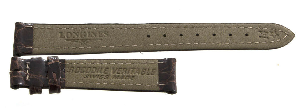 Genuine Longines 14mm x 13mm Dark Brown Watch Band Strap