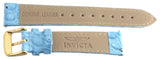 Invicta 18mm Light Blue Embossed Leather Watch Band Gold Tone Buckle