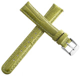 Invicta Womens 16mm Shiny Green Leather Watch Band Strap Silver Pin Buckle