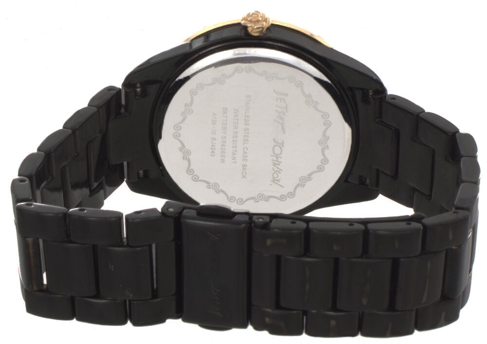 Betsey Johnson Women's A126-10 BJ4240 Black Dial Black Bracelet Watch 37mm