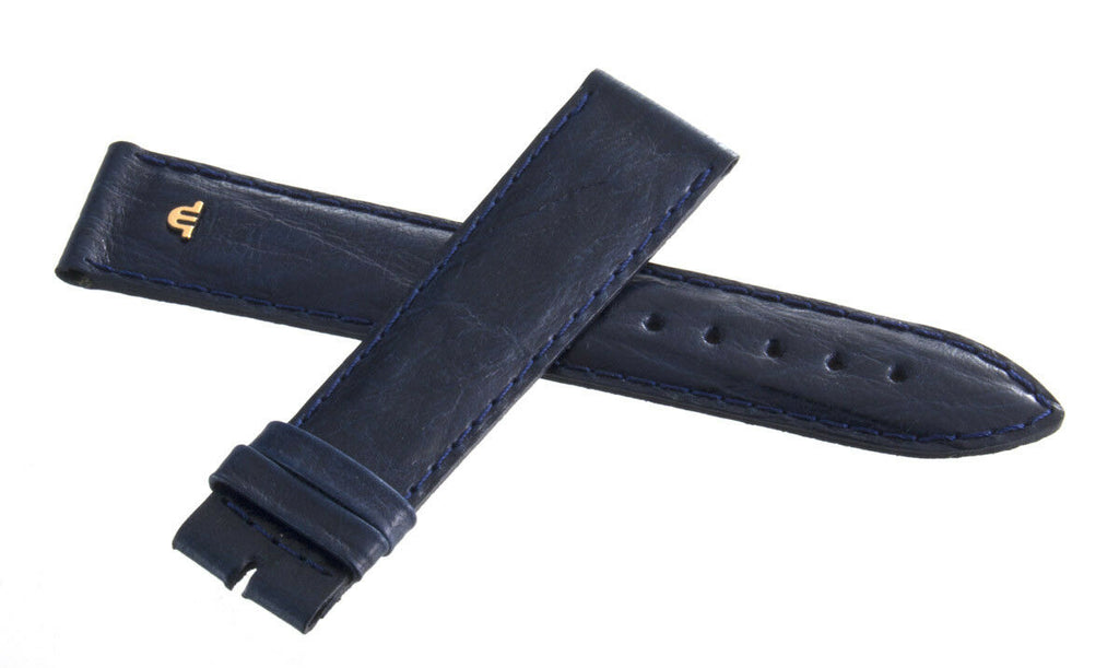 Maurice Lacroix 20mm x 18mm Blue Leather Watch Band Strap