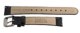 Invicta Womens 16mm Shiny Black Genuine Leather Watch Band Strap Silver Buckle