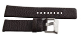 Diesel 29mm x 24mm Brown Leather Watch Band With Silver Buckle