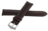 Authentic Bulova 20mm x 18mm Brown Leather Silver Buckle Watch Band Strap 98C71