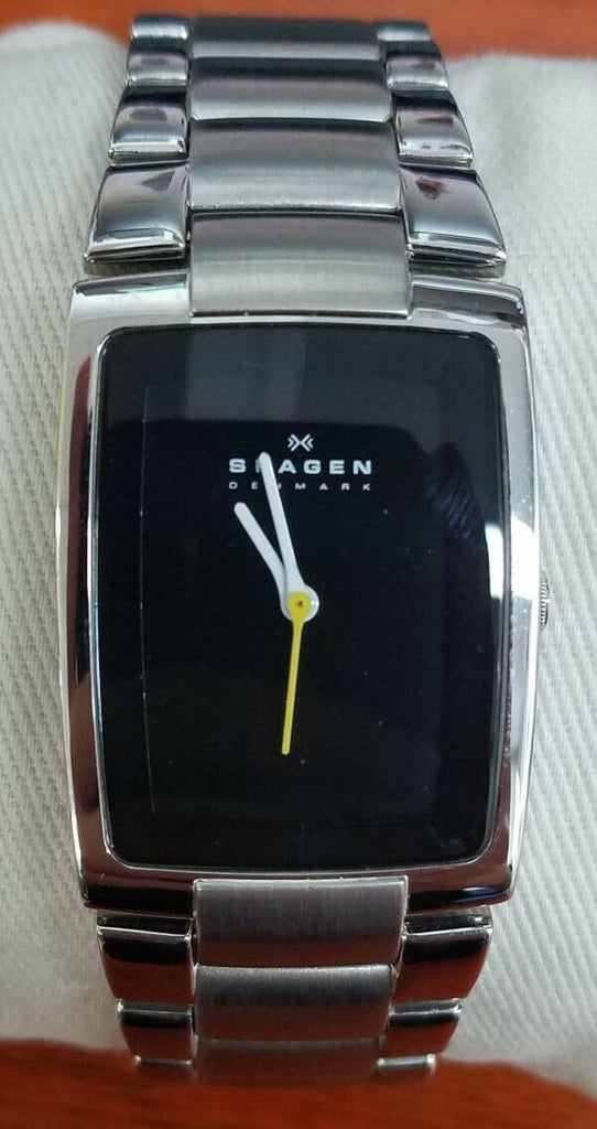 Skagen Classic Men's H02LSXB1 Silver Tone Date Black Dial Stainless Steel Watch