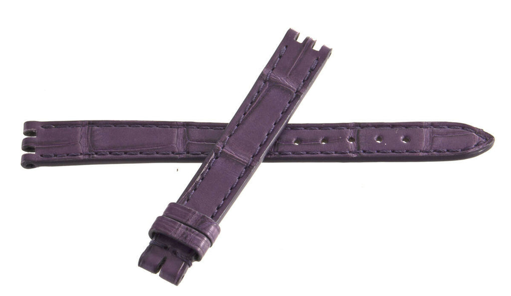 Longines 11mm x 10mm Purple Leather Watch Band
