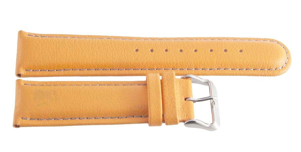 Invicta Lorica Men's 25mm x 23mm Orange Leather Silver Buckle Watch Band Strap