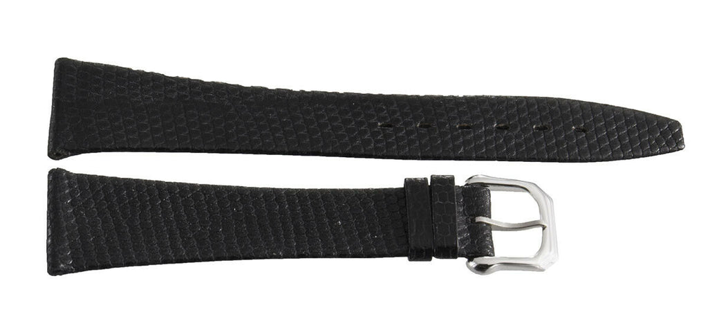 Girard Perregaux 20mm Black Lizard Leather Silver Buckle Watch Band Strap