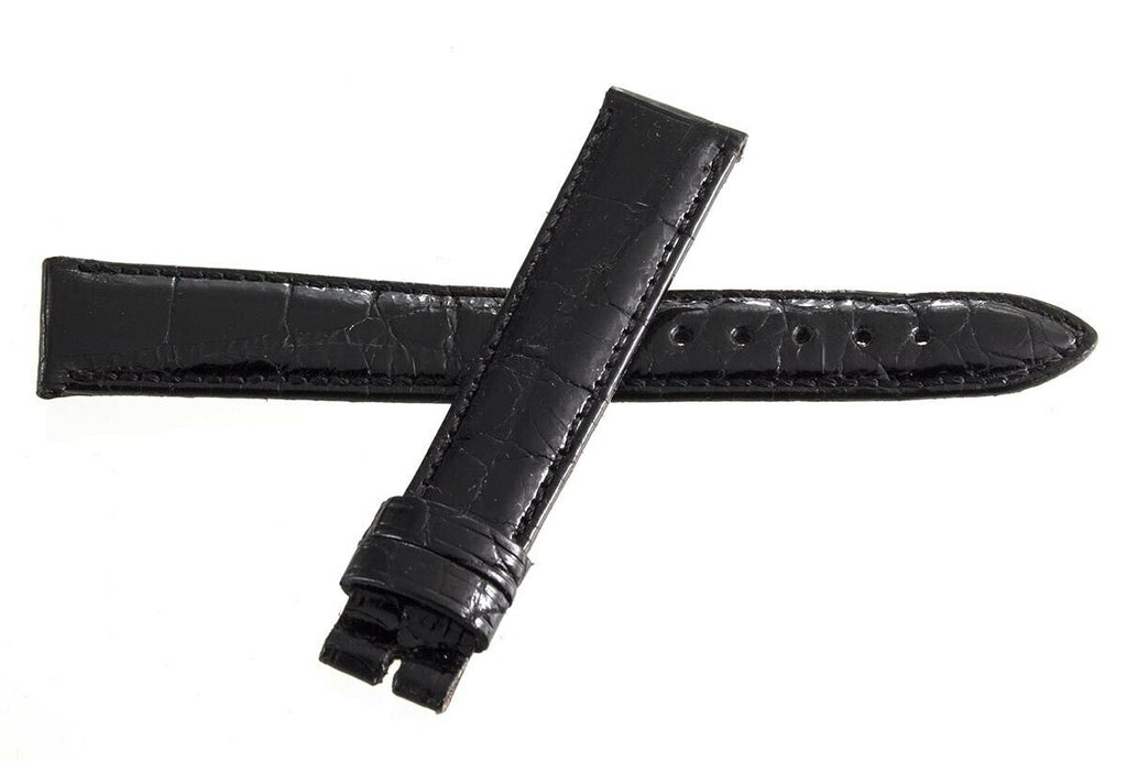LOCMAN WOMEN'S 16mm x 14mm Black Shiny Watch Band Strap