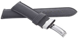 King Master Mens 24mm Grey With Silver Deployant Buckle Watch Band Strap