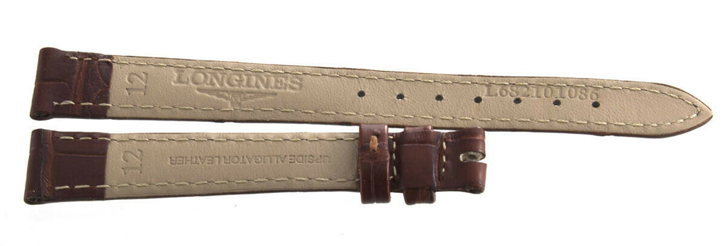 Longines 12mm x 10mm Brown Leather Watch Band L682101086