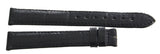 Genuine Longines 16mm x 15mm Black Glossy Leather Watch Band