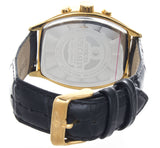 Invicta Men's Silver Dial Gold Case Black Leather Band Chronograph Watch 14330