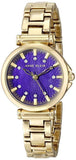 Anne Klein Women's AK/1622PMGB Swarovski Crystal Purple Dial Gold-Tone Watch
