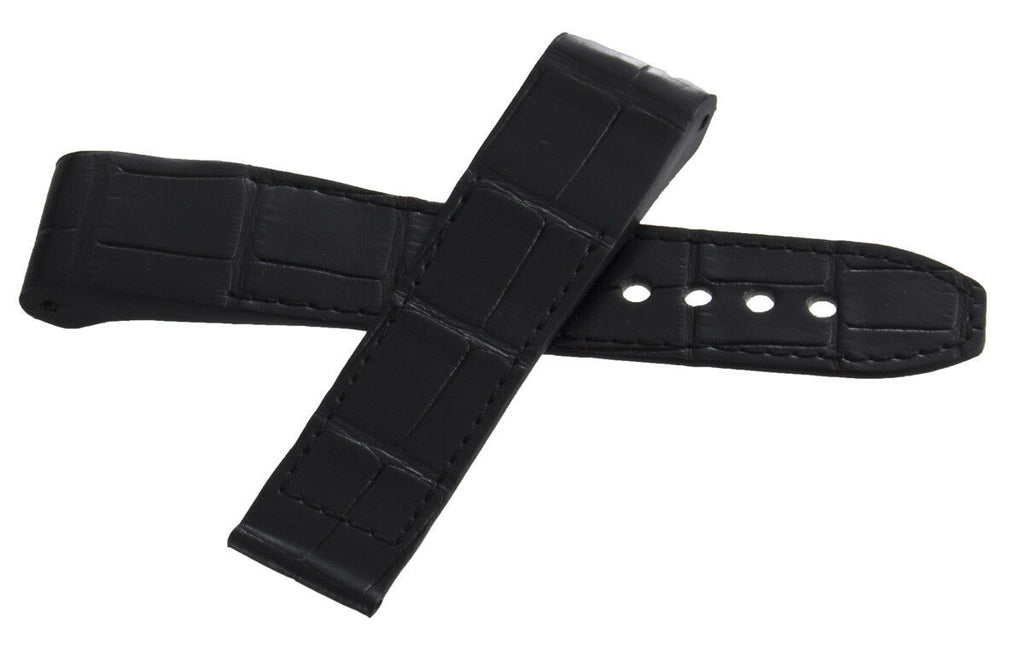 Hysek Men's 23mm x 21mm Black Leather Watch Band Strap