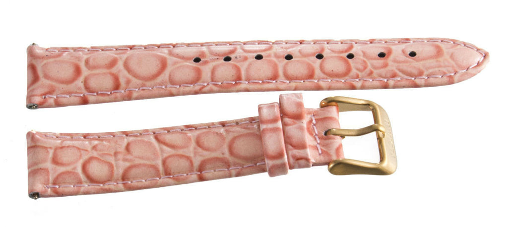 Invicta 18mm x 16mm Pink Leather Watch Band Gold Tone Buckle