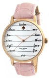 Kate Spade KSW1239 White Dial Genuine Pink Leather Strap Women's Watch 34mm