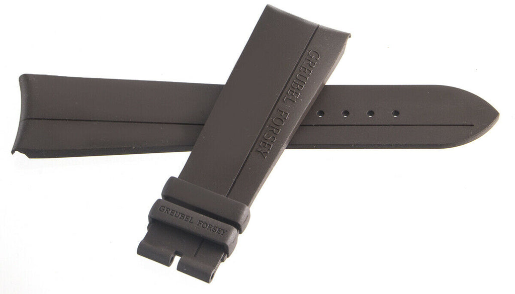 Greubel Forsey 22mm x 18mm Brown Rubber Watch Band Strap