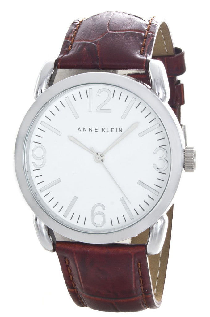Anne Klein Women's White Dial Red Leather Watch AK/1551