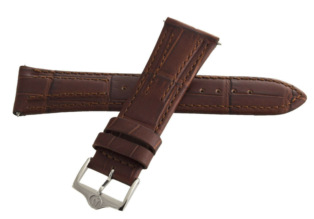 22mm x 18mm Accutron Genuine Brown Leather Strap Band