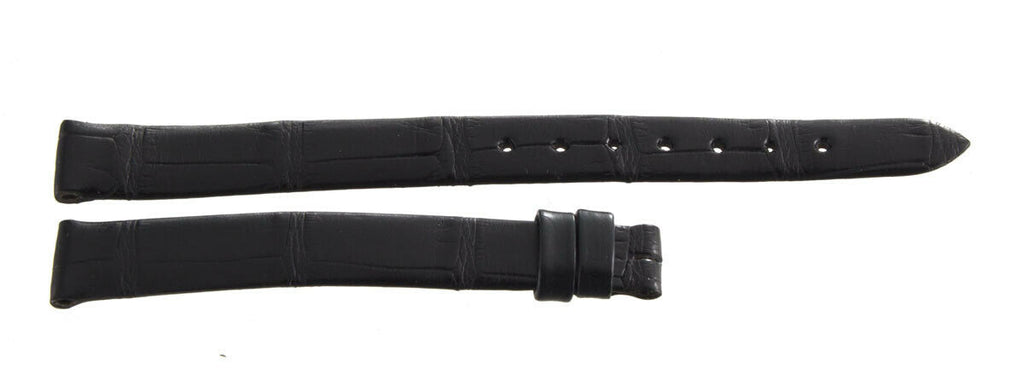 Longines 10mm x 8mm Black Leather Watch Band
