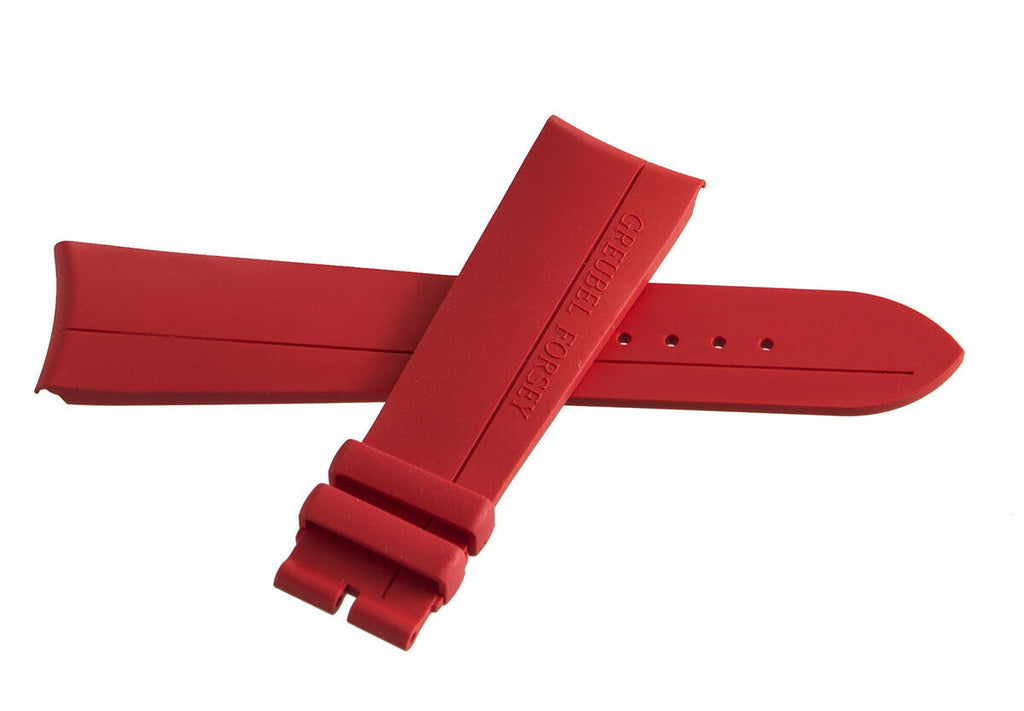 Greubel Forsey 22mm x 18mm Red Rubber Watch Band Strap
