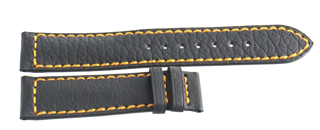 Tissot 20mm x 18mm Grey Leather Yellow Stitching Watch Band Strap