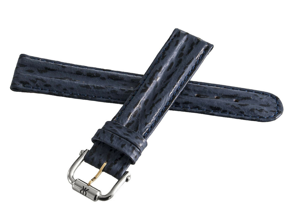 Revue Thommen 18mm Dark Blue Leather Two Tone Buckle Watch Band NOS