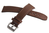 Movado Bold 18mm Women's Brown Genuine Leather Silver Buckle Watch Band 0894