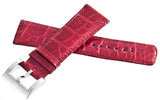 NEW Michele Women's 24mm Red Genuine Alligator Leather Watch Band