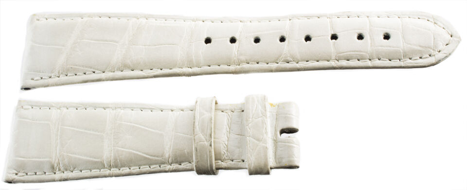 LOCMAN WOMENS 22MM WHITE LEATHER WATCH BAND STRAP