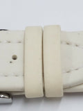 22mm x 20mm Jacob & Co White Polyurethane Silver Buckle Watch Band Strap