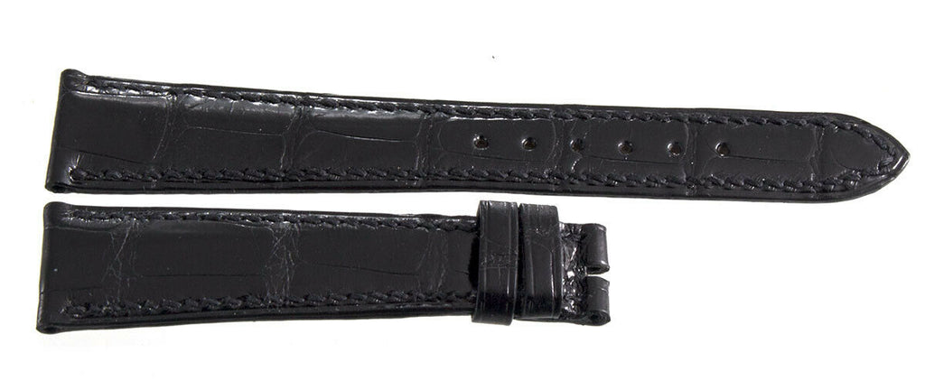 Authentic Patek Philippe 19mm x 14mm Black Leather Watch Band A16