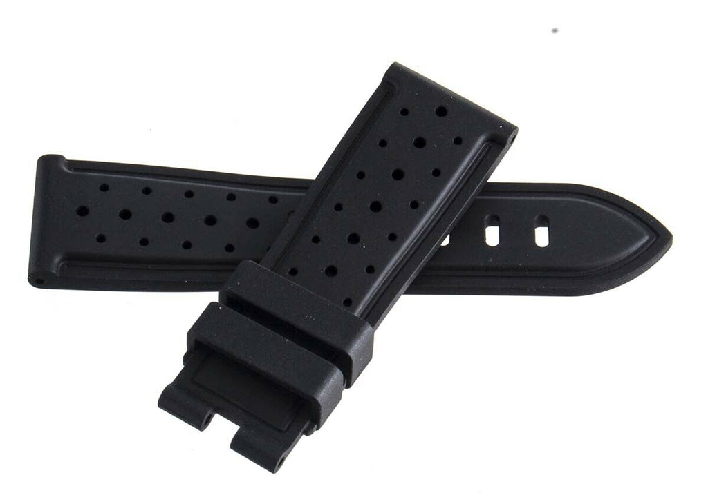 Montblanc Men's 22mm x 20mm Black Rubber Watch Band Strap Short