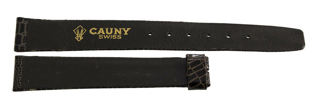 Cauny Swiss 16mm x 14mm Brown Lizard Leather Watch Strap Band