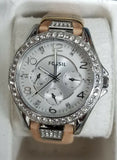 Fossil ES3889 Riley Silver Dial Leather Strap Multifunction Women's Watch