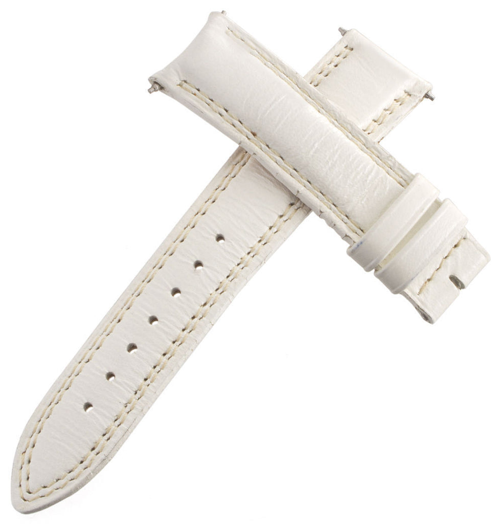 Jaeger LeCoultre 18mm x 16mm White Alligator Leather Watch Band Strap