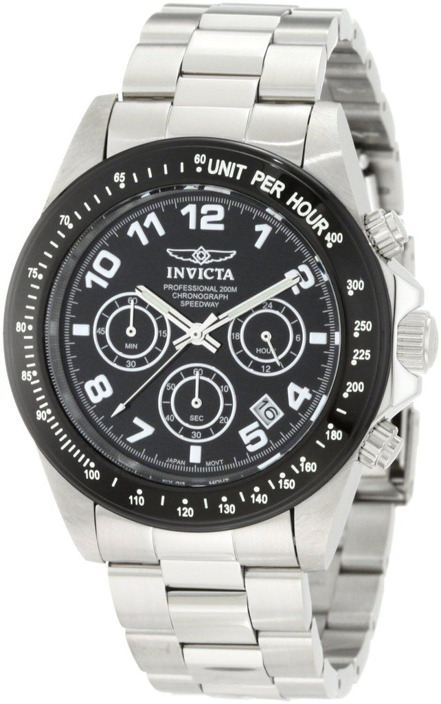 Invicta Men's 10701 Speedway Chronograph Black Dial Stainless Steel Watch