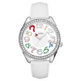 Guess Women's  U11066L1 White Leather Quartz Watch with White Dial